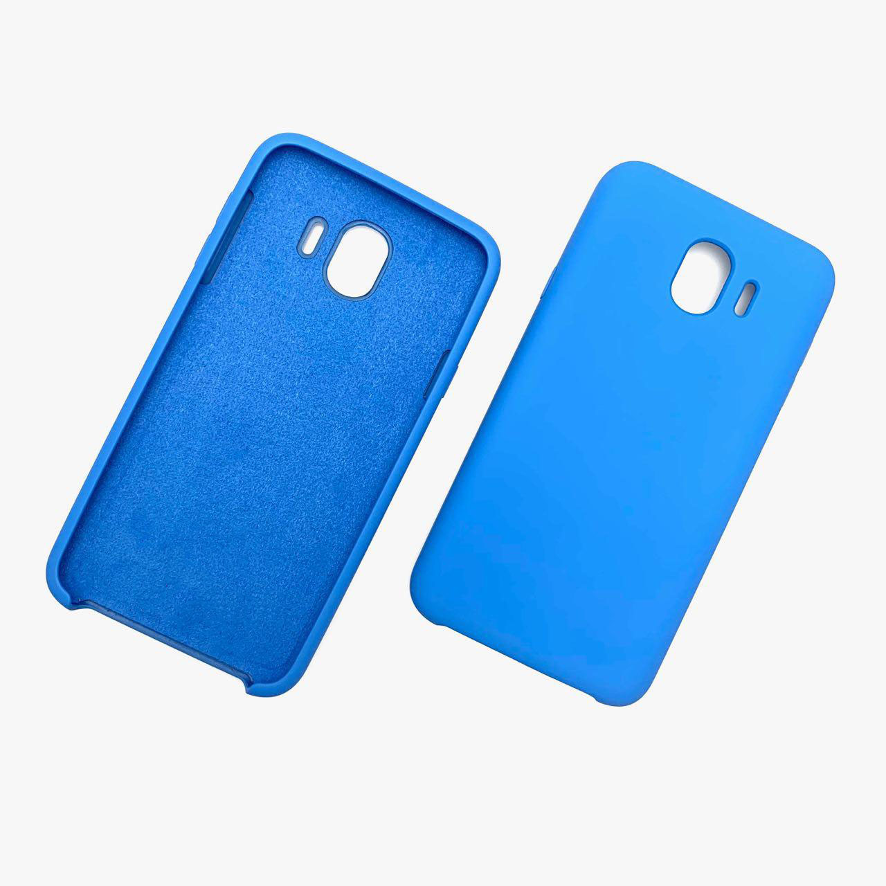 Чехол накладка Silicon Cover для SAMSUNG Galaxy J4 2018 (SM-J400), силикон, бархат, цвет светло синий.