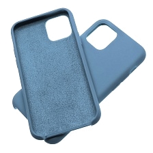 Чехол накладка Silicon Case для APPLE iPhone 11 Pro, силикон, бархат, цвет голубой.