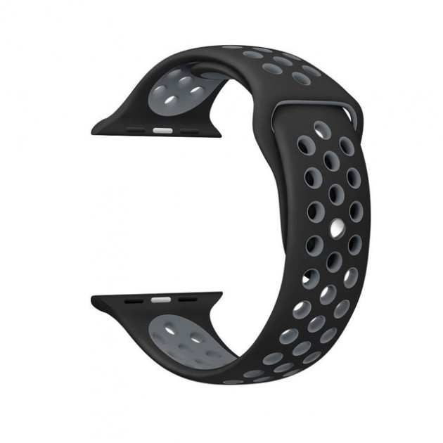 Ремешок для Apple Watch спортивный "Nike", размер 38 mm, цвет чёрный - серый.