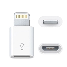 Адаптер, переходник, конвертер Lightning 8 pin на Micro USB, цвет белый
