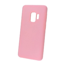 Чехол накладка Silicon Cover для SAMSUNG Galaxy S9 (SM-G960), силикон, бархат, цвет светло розовый.