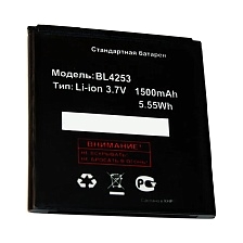 АКБ (Аккумулятор) BL4253 для телефона Fly IQ443 Trend, 1500mAh, 5.55Wh, цвет черный АКБ (Аккумулятор) BL4253 для телефона Fly IQ443 Trend, 1500mAh, 5.55Wh, цвет черный