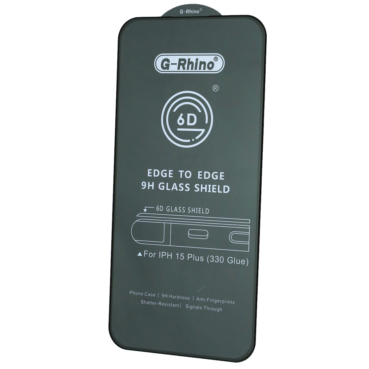Защитное стекло 6D G-Rhino для APPLE iPhone 15 Plus (6.7"), цвет окантовки черный