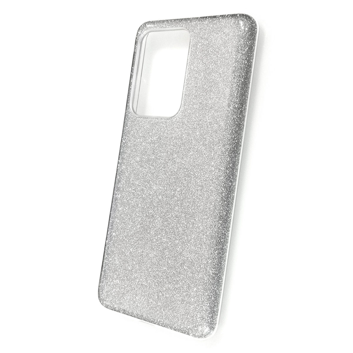 Чехол накладка Shine для SAMSUNG Galaxy S20 Ultra (SM-G988), силикон, блестки, цвет серебристый.