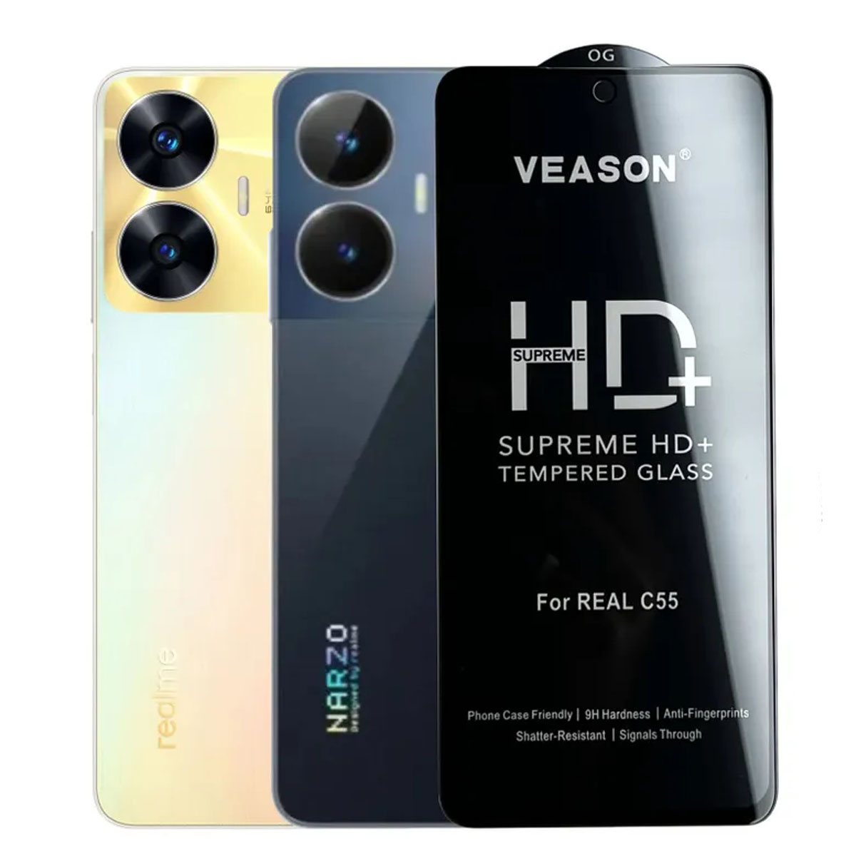 Защитное стекло VEASON HD+ для Realme C55, Realme C67, Narzo N55, Realme C75, цвет окантовки черный Защитное стекло VEASON HD+ для Realme C55, Realme C67, Narzo N55, Realme C75, цвет окантовки черный