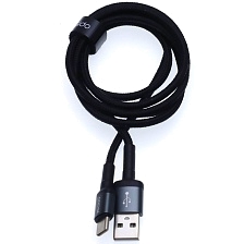 Кабель YESIDO CA74 USB Type C, 2.4A, длина 1.2 метра, цвет черный