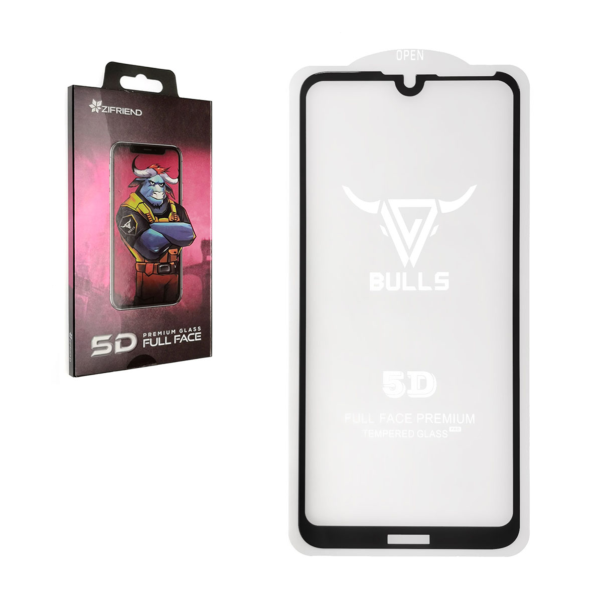 Защитное стекло 5D ZIFRIEND BULLS для HUAWEI Y7 2019, Y7 Prime 2019, Y7 Pro 2019, Enjoy 9, цвет окантовки черный. Защитное стекло 5D ZIFRIEND BULLS для HUAWEI Y7 2019, Y7 Prime 2019, Y7 Pro 2019, Enjoy 9, цвет окантовки черный.