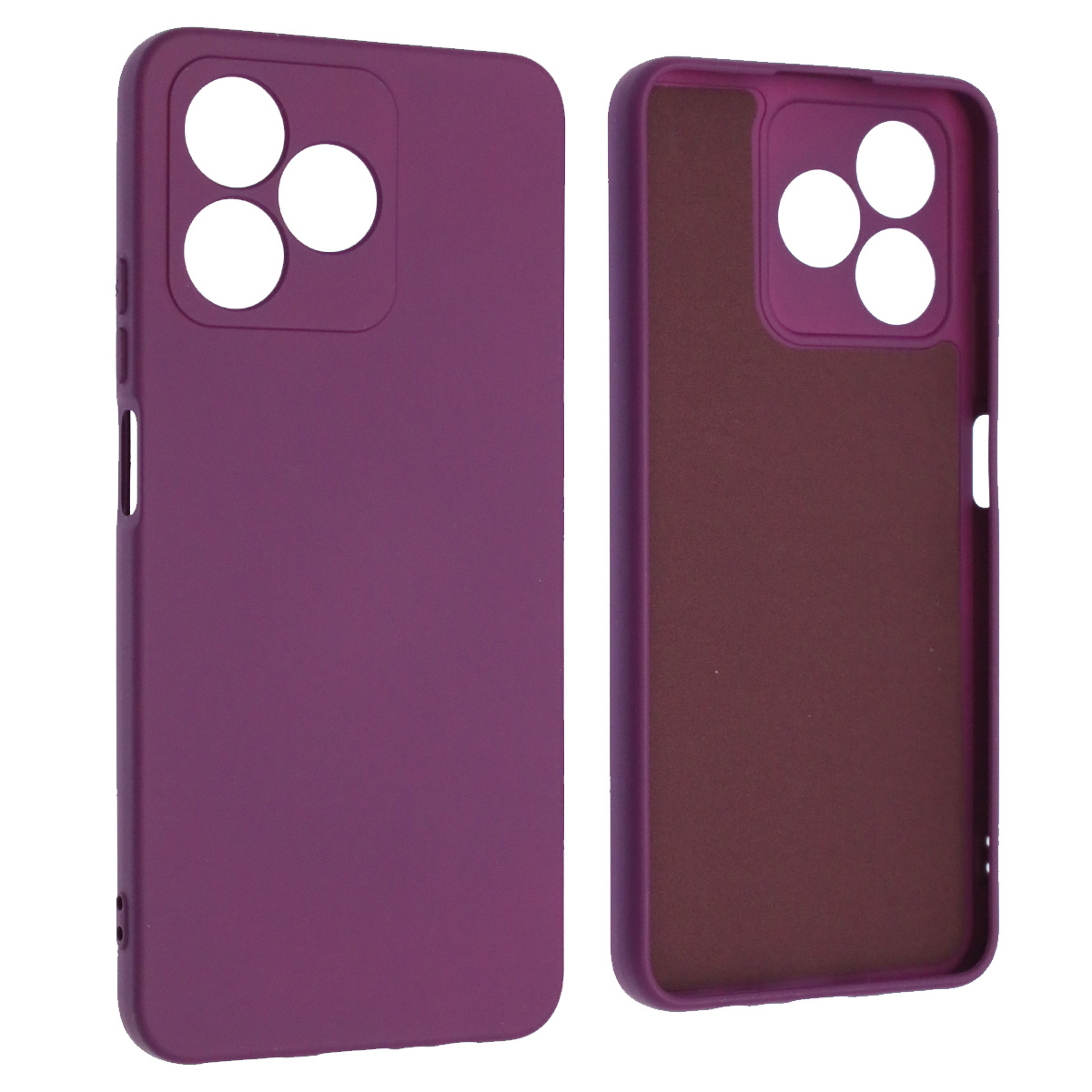 Чехол накладка NANO для Realme C51, Realme C53, Realme Note 50, защита камеры, силикон, бархат, цвет фиолетовый