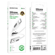Кабель BOROFONE BX114 Structure USB A на USB Type C, 3A, длина 1 метр, цвет белый