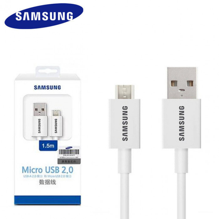 Кабель USB-A 2.0 - Micro USB 2.0 5V, 1A, 1 метр цвет белый SAMSUNG SS-UB3115B.