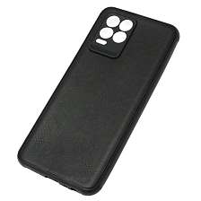 Чехол накладка для Realme 8, Realme 8 Pro, силикон, искусственная кожа, цвет черный