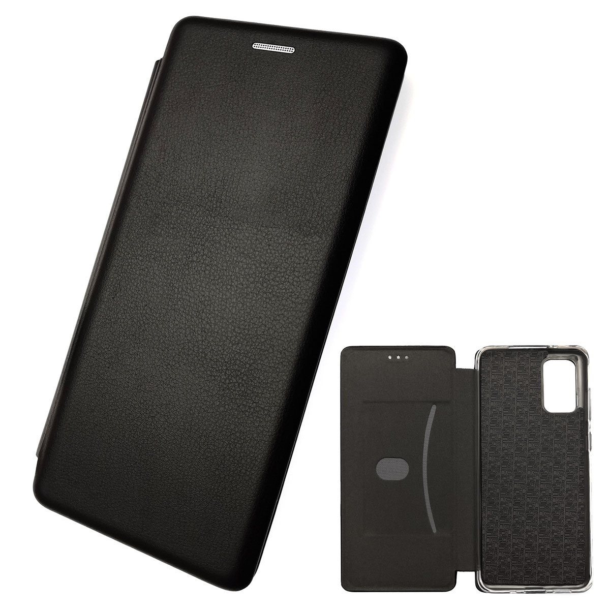 Чехол книжка для SAMSUNG Galaxy S20 Plus (SM-G985), экокожа, визитница, цвет черный.