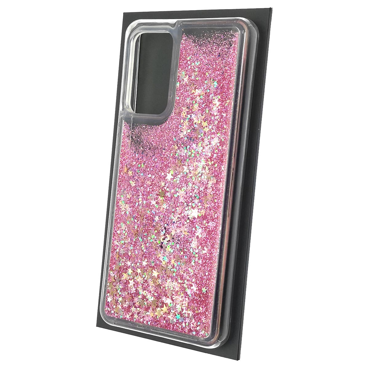 Чехол накладка для SAMSUNG Galaxy A52 (SM-A525F), силикон, переливашка, блестки, цвет розовый