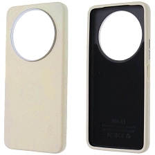 Чехол накладка для XIAOMI Redmi A3, Redmi A3x, POCO C61, силикон, пластик, текстура кожи, бархат, цвет молочный