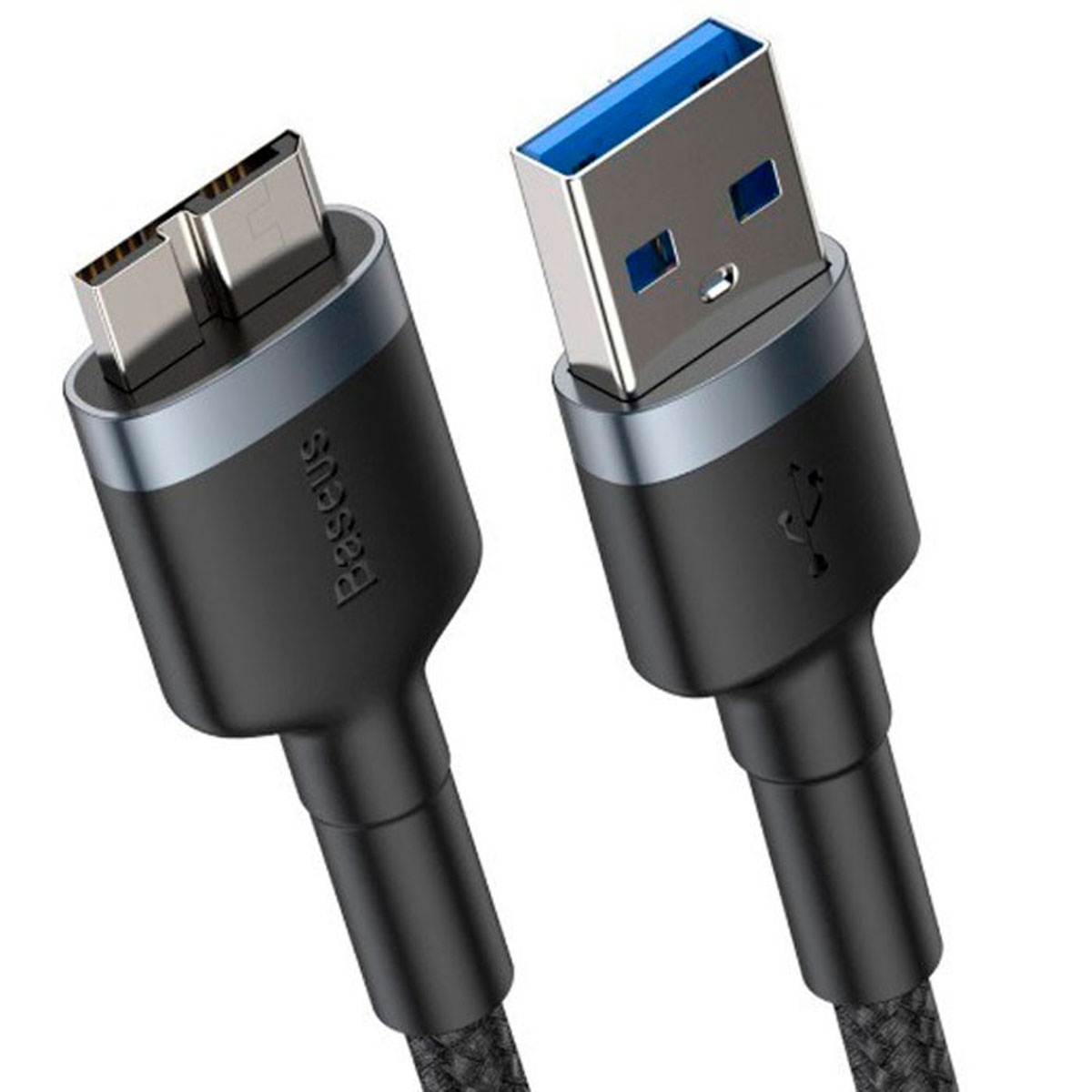 Кабель BASEUS Cafule Cable USB 3.0 to Micro-B, 2A, длина 1 метр, цвет черно серый