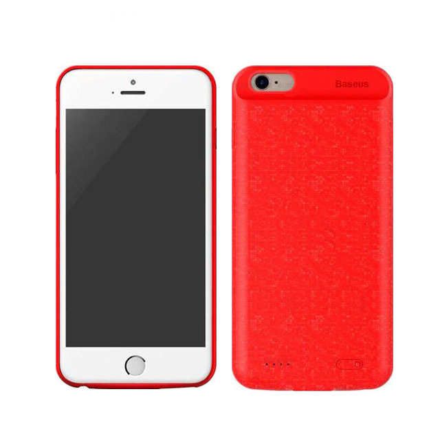 Чехол аккумулятор, Power Bank BASEUS для APPLE iPhone 7, 2500 mAh, цвет красный.