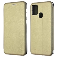 Чехол книжка STYLISH для SAMSUNG Galaxy M21S, экокожа, визитница, цвет золотистый