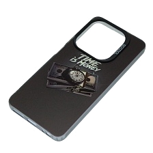 Чехол накладка для INFINIX HOT 40i, Smart 8, SMART 8 Plus, защита камеры, силикон, рисунок TIME IS MONEY