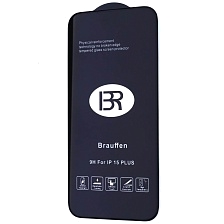 Защитное стекло 5D BRAUFFEN для APPLE iPhone 15 Plus (6.7"), APPLE iPhone 16 Plus (6.7"), цвет окантовки черный