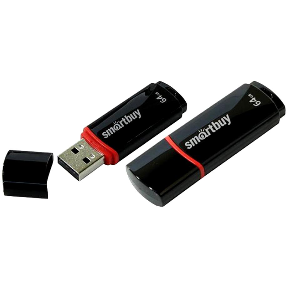 Флешка USB 2.0 64GB SMARTBUY Crown, цвет черный