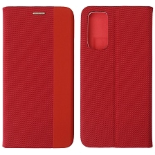 Чехол книжка MESH для XIAOMI Redmi Note 11 4G, Redmi Note 11S, текстиль, силикон, бархат, визитница, цвет красный