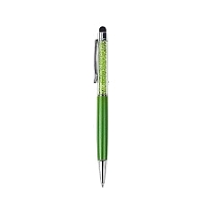 Ручка стилус для телефонов и планшетов, со стразами, цвет зеленый