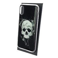 Чехол накладка для APPLE iPhone X, iPhone XS, силикон, глянцевый, рисунок Череп с треугольником