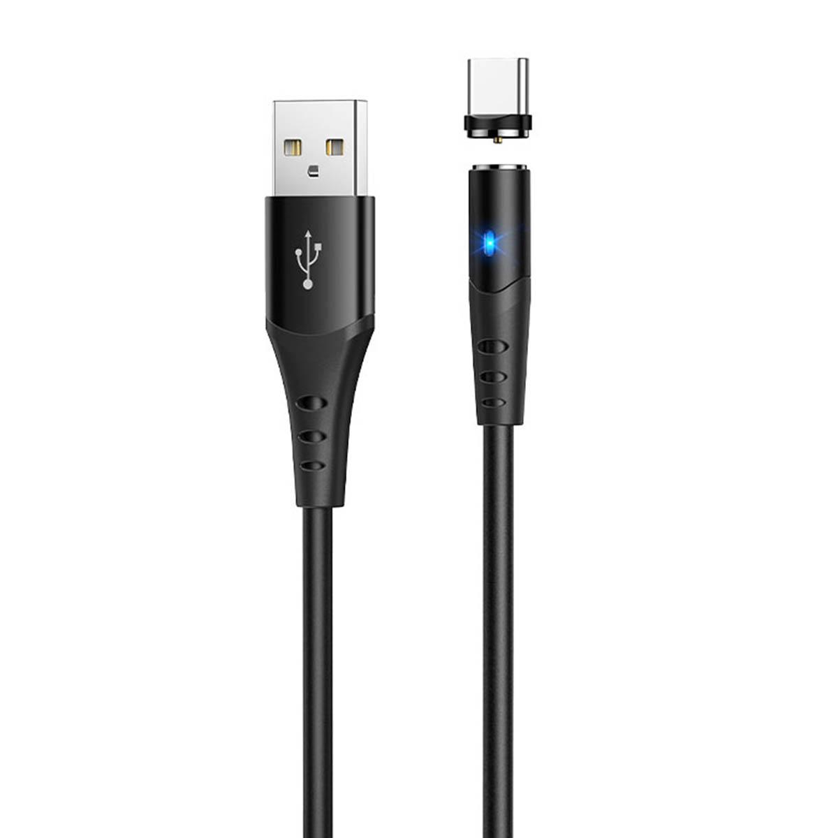 Магнитный зарядный кабель HOCO X60 Honorific, Type C, 2 A, длина 1 метр, цвет черный | Все по 150