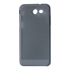 Чехол накладка для SAMSUNG Galaxy J3 Prime (SM-J327), пластик, сетка Soft Touch, цвет черный