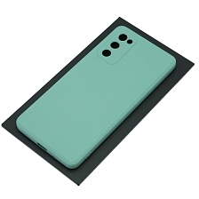 Чехол накладка для SAMSUNG Galaxy S20 FE, силикон, бархат, цвет мятный Чехол накладка для SAMSUNG Galaxy S20 FE, силикон, бархат, цвет мятный