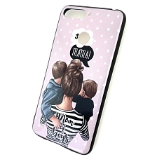 Чехол накладка для HUAWEI HONOR 7A PRO, HONOR 7C, Y6 2018, Y6 PRIME, силикон, рисунок super MAMA Mom of boys.