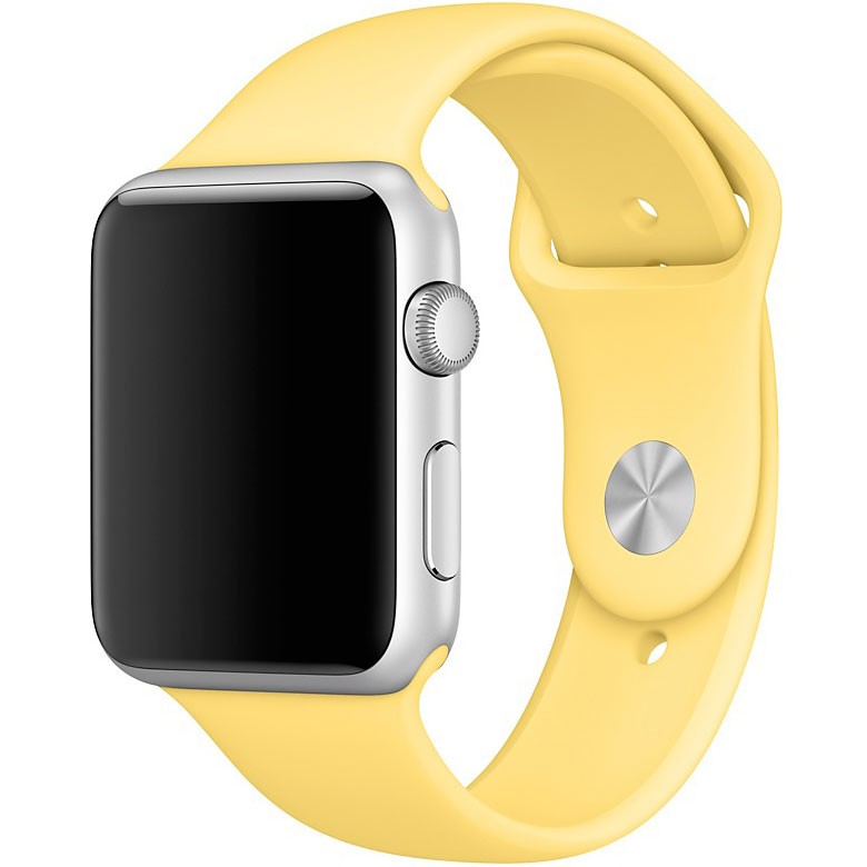 Ремешок для Apple Watch спортивный "Sport", размер 38-40 mm, цвет лимонно-желтый.