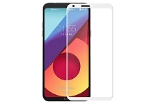 Защитное стекло 2D Full glass для LG Q6  /тех.пак/ белый.