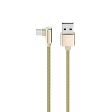 Кабель угловой BOROFONE BX26 Express Micro USB, 2.4А, длина 1 метр, угловой коннектор, тканевая оплетка, цвет золотистый Кабель угловой BOROFONE BX26 Express Micro USB, 2.4А, длина 1 метр, угловой коннектор, тканевая оплетка, цвет золотистый