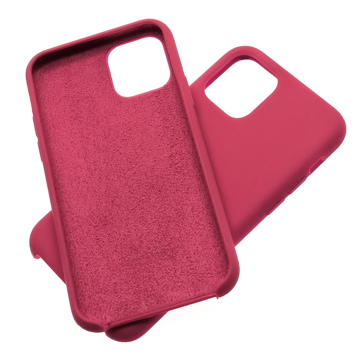 Чехол накладка Silicon Case для APPLE iPhone 11 Pro, силикон, бархат, цвет  бордовый.