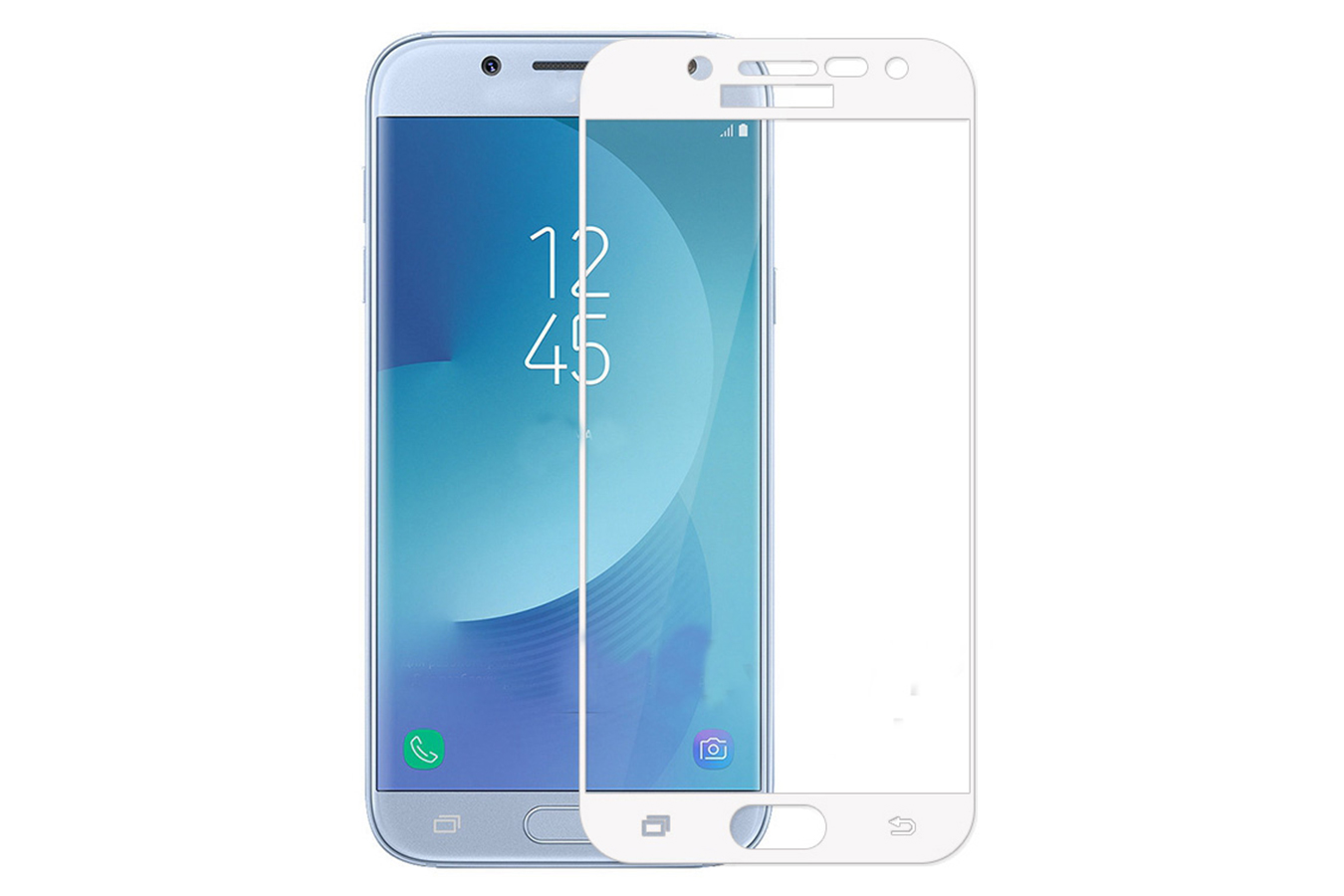 Защитное стекло 4D для SAMSUNG Galaxy J5 2017 (SM-J530) белый кант.