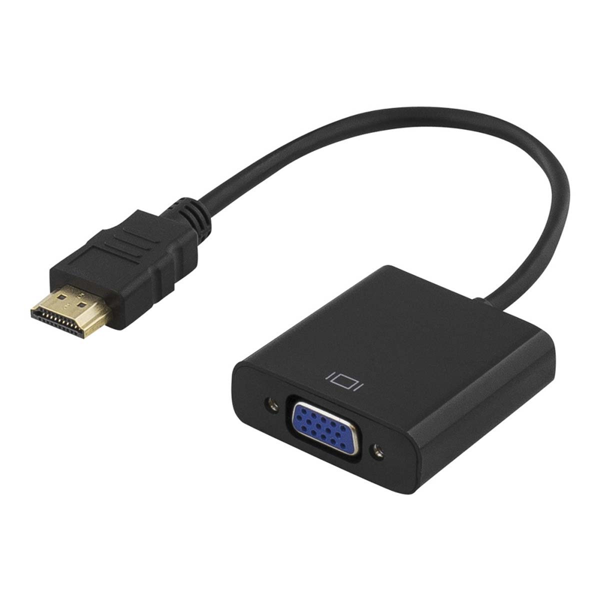 Переходник, конвертер, преобразователь HDMI на VGA (HDMI to VGA) MRM, кабель 15 сантиметров, цвет черный