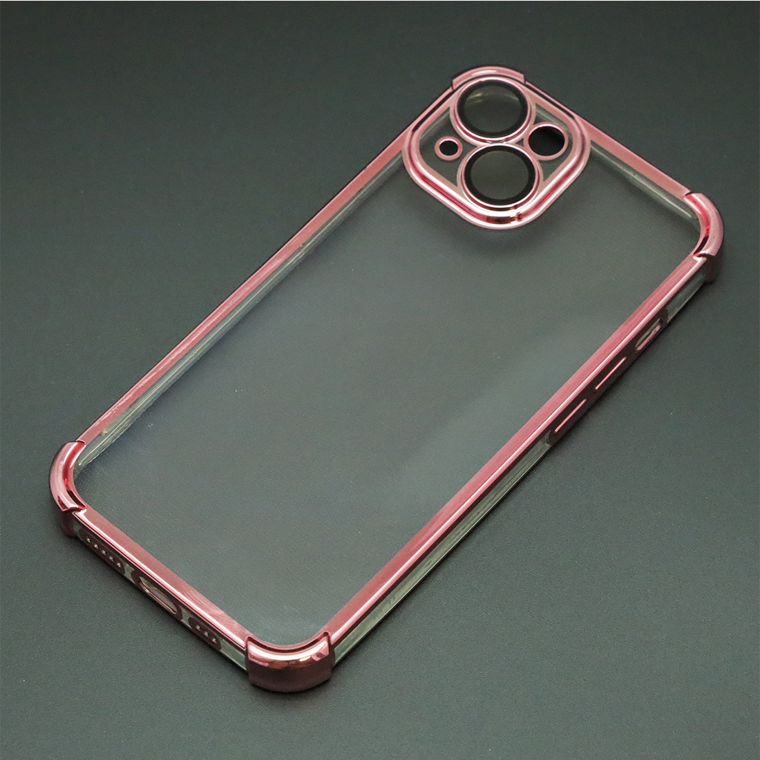 Чехол накладка для APPLE iPhone 14, силикон, защита камеры, цвет окантовки розовый