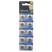 Батарейка GoPower AG13 / LR1154 / LR44 / 357A / A76 BL10 Alkaline 1.5V Батарейка GoPower AG13 / LR1154 / LR44 / 357A / A76 BL10 Alkaline 1.5V