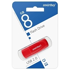 Флешка USB 2.0 8GB SMARTBUY Scout, цвет красный