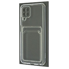 Чехол накладка CARD CASE для SAMSUNG Galaxy A22 4G (SM-A225F), M22 (SM-M225F), M32 (SM-M325F), силикон, отдел для карт, цвет прозрачный