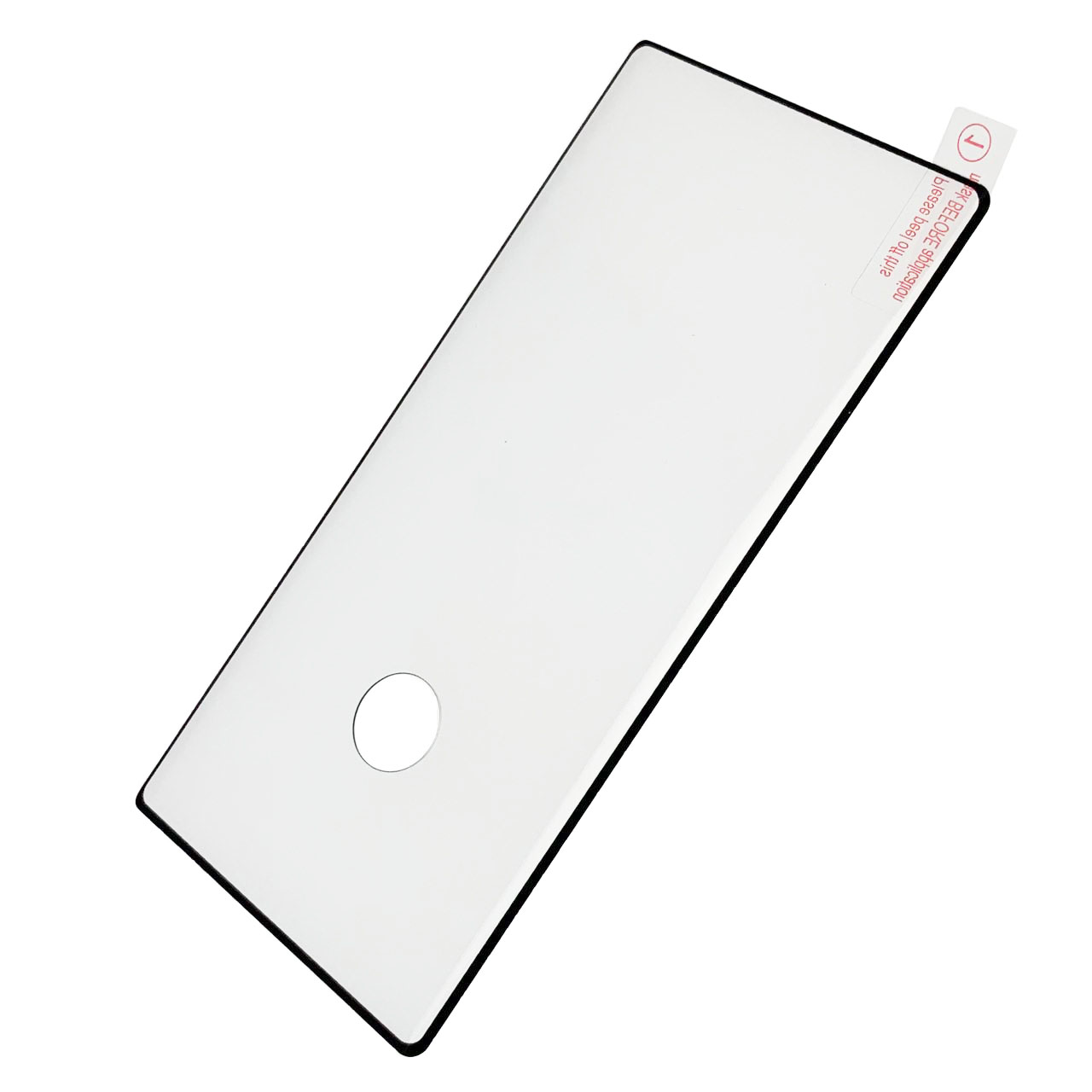 Защитное стекло B12 FULL GLUE для SAMSUNG Galaxy Note 10 (SM-N970), полная проклейка, с вырезом под отпечаток пальца, цвет окантовки черный.
