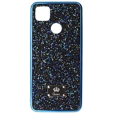 Чехол накладка Queen для XIAOMI Redmi 9C, Redmi 10A, силикон, стразы, цвет синий Чехол накладка Queen для XIAOMI Redmi 9C, Redmi 10A, силикон, стразы, цвет синий