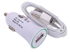 Автомобильное зарядное устройство OLTO 1A с кабелем Lightning USB, цвет белый, CCH-2105 (УЦЕНКА)