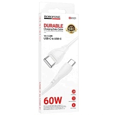 Кабель BOROFONE BX121 USB Type C на USB Type C, 60W, длина 1 метр, цвет белый
