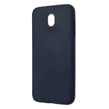 Чехол накладка для SAMSUNG Galaxy J5 2017 (SM-J530), силикон, матовый, с логотипом, цвет синий