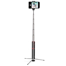 Держатель телескопический, монопод, селфи палка Baseus Fully Folding Bluetooth, цвет черно красный (распродажа -60%)