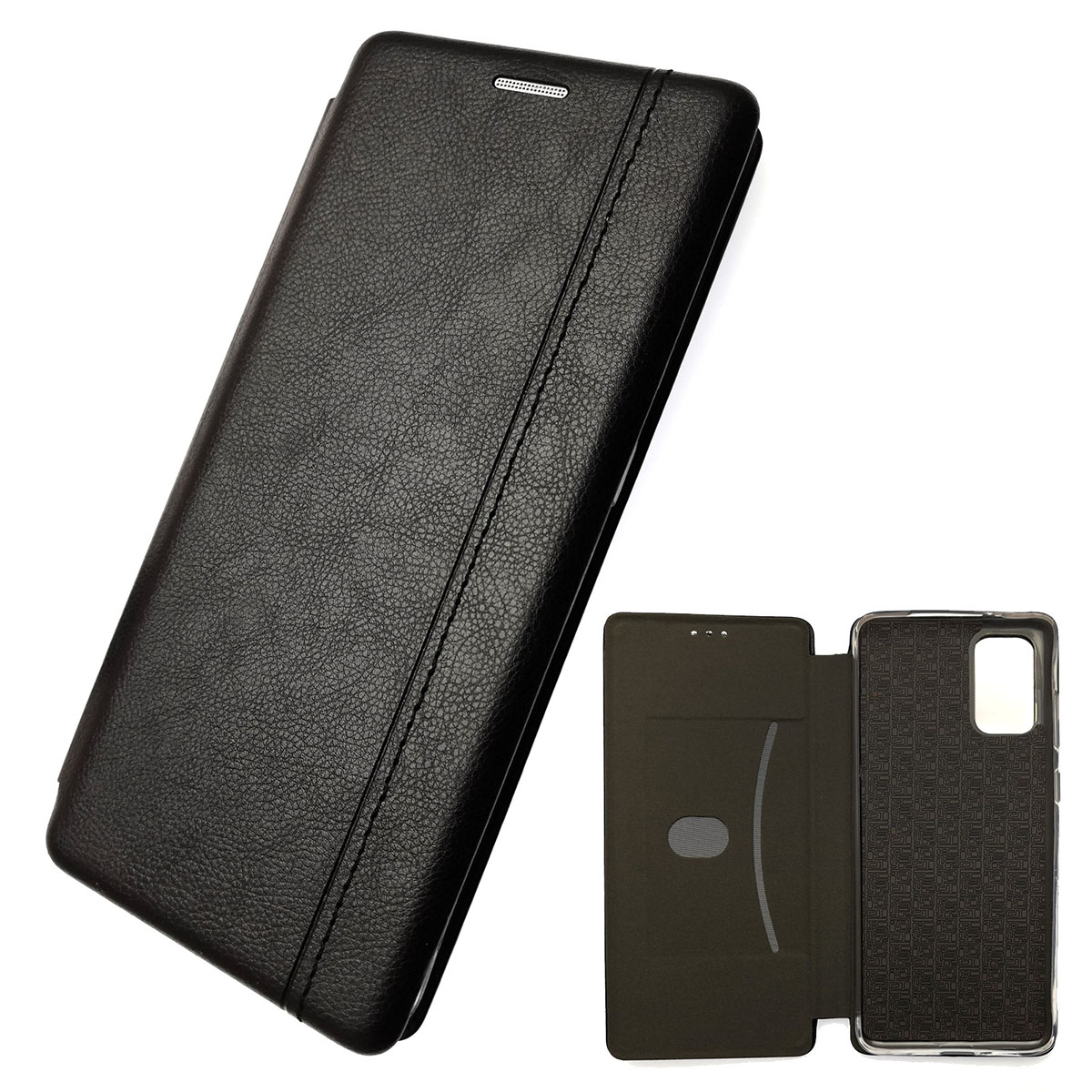 Чехол книжка NEW для SAMSUNG Galaxy S20 Plus (SM-G985), экокожа, визитница, цвет черный.