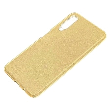 Чехол накладка Shine для SAMSUNG Galaxy A7 2018 (SM-A750), силикон, блестки, цвет золотистый