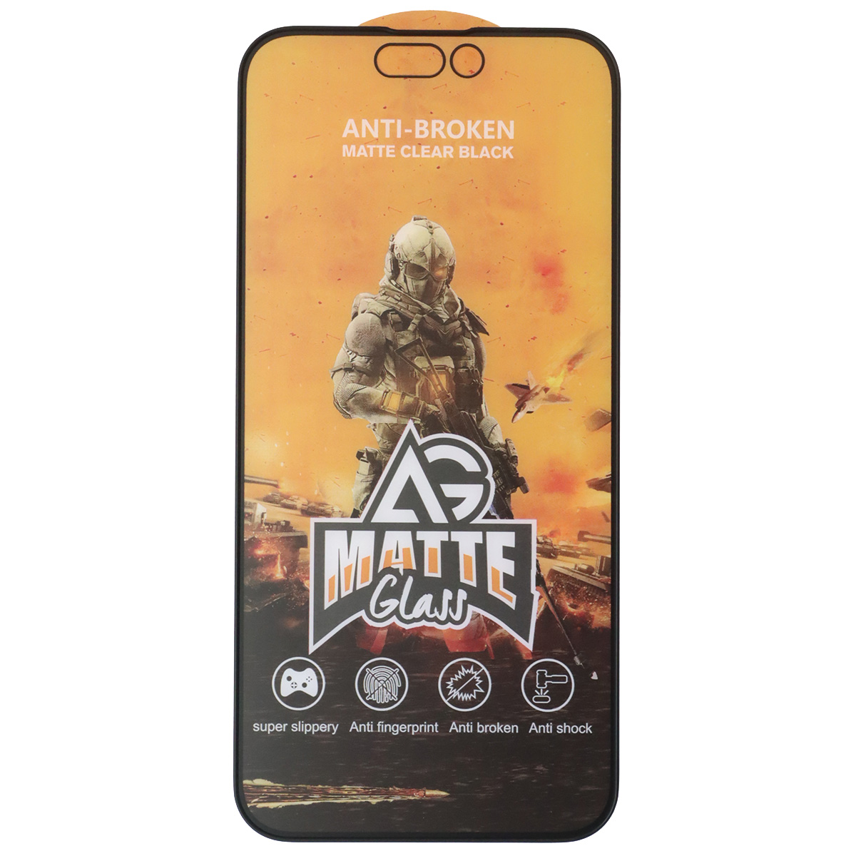 Защитное стекло AG MATTE Glass для APPLE iPhone 14 Pro Max (6.7"), с бортиком, матовое, цвет окантовки черный